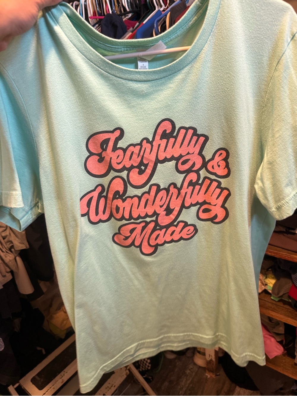 Fearfully & Wonderfully Made' Mint Green Tee